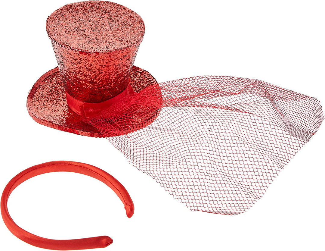 Fever Mini Top Hat on Headband - Red