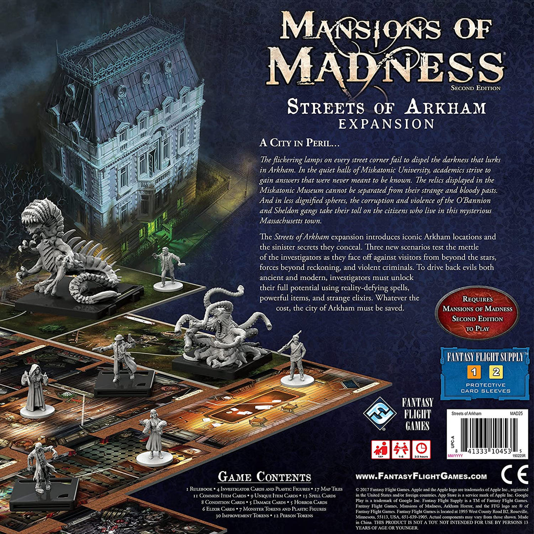 Mansions of Madness 2. Auflage: Erweiterung „Streets of Arkham“.