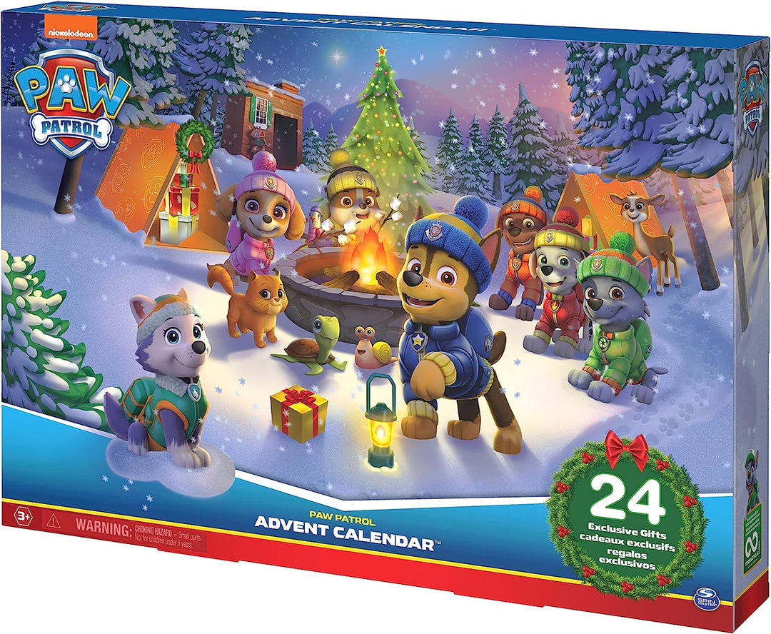 Paw Patrol: Adventskalender 2022 mit 24 Überraschungsspielzeugen – Figuren, Zubehör und