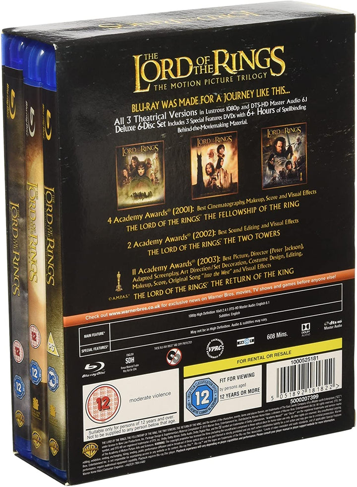 The Lord Of The Rings: Motion Picture Trilogy [2003] [2015] [Region Free] - Fantasy/Adventure [Blu-Ray]]