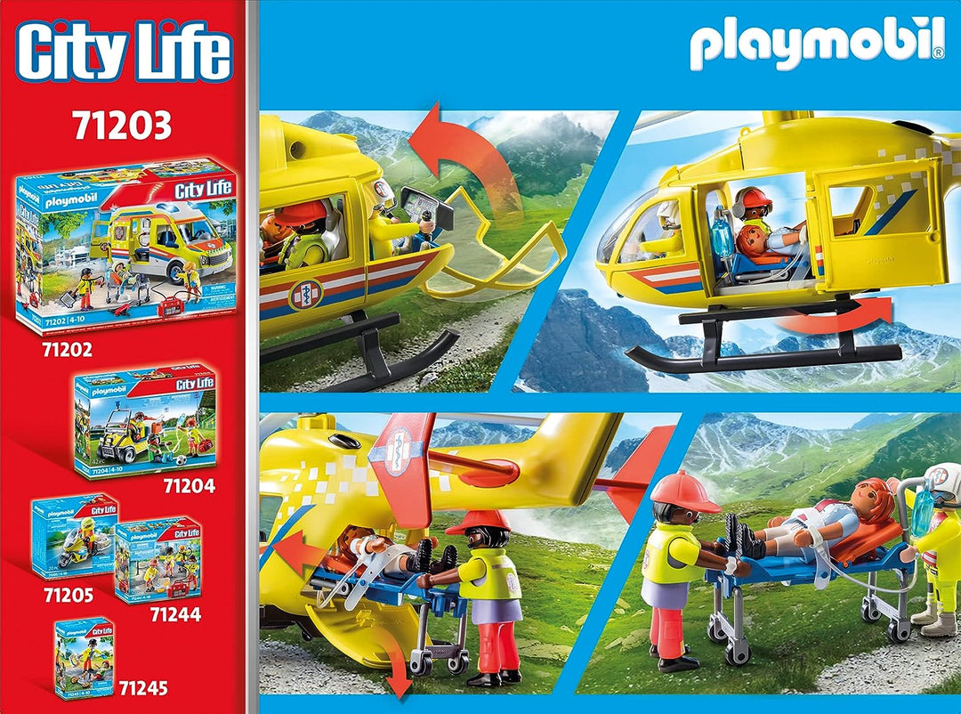 Playmobil 71203 City Life Sanitätshubschrauber, Spielzeug für Kinder ab 4 Jahren, Spielzeugspiel