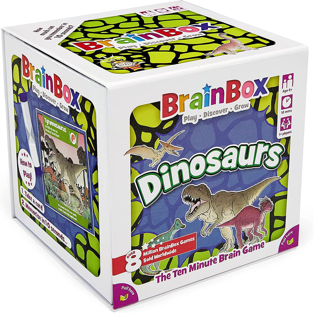 BrainBox Dinosaurs (2022) | Card Game | Ages 6+ | 1+ Players | 10+ Minutes Playing Time
