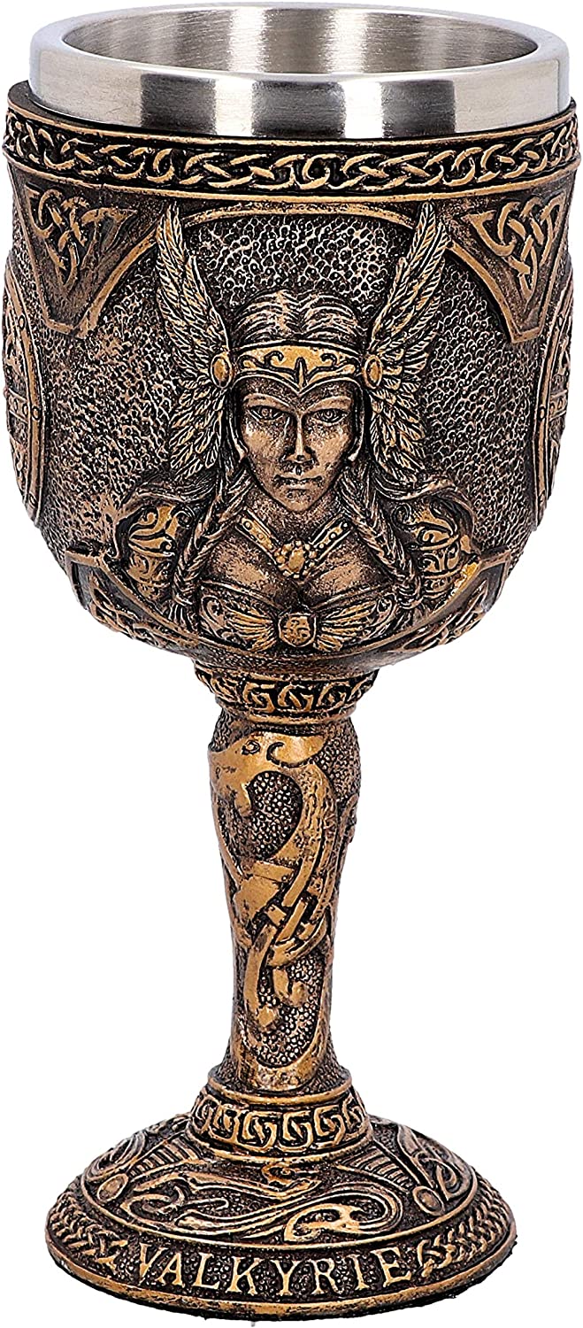 Nemesis Now D4720P9 Valkyrie Goblet 17cm, Resin w. Stainless Steel