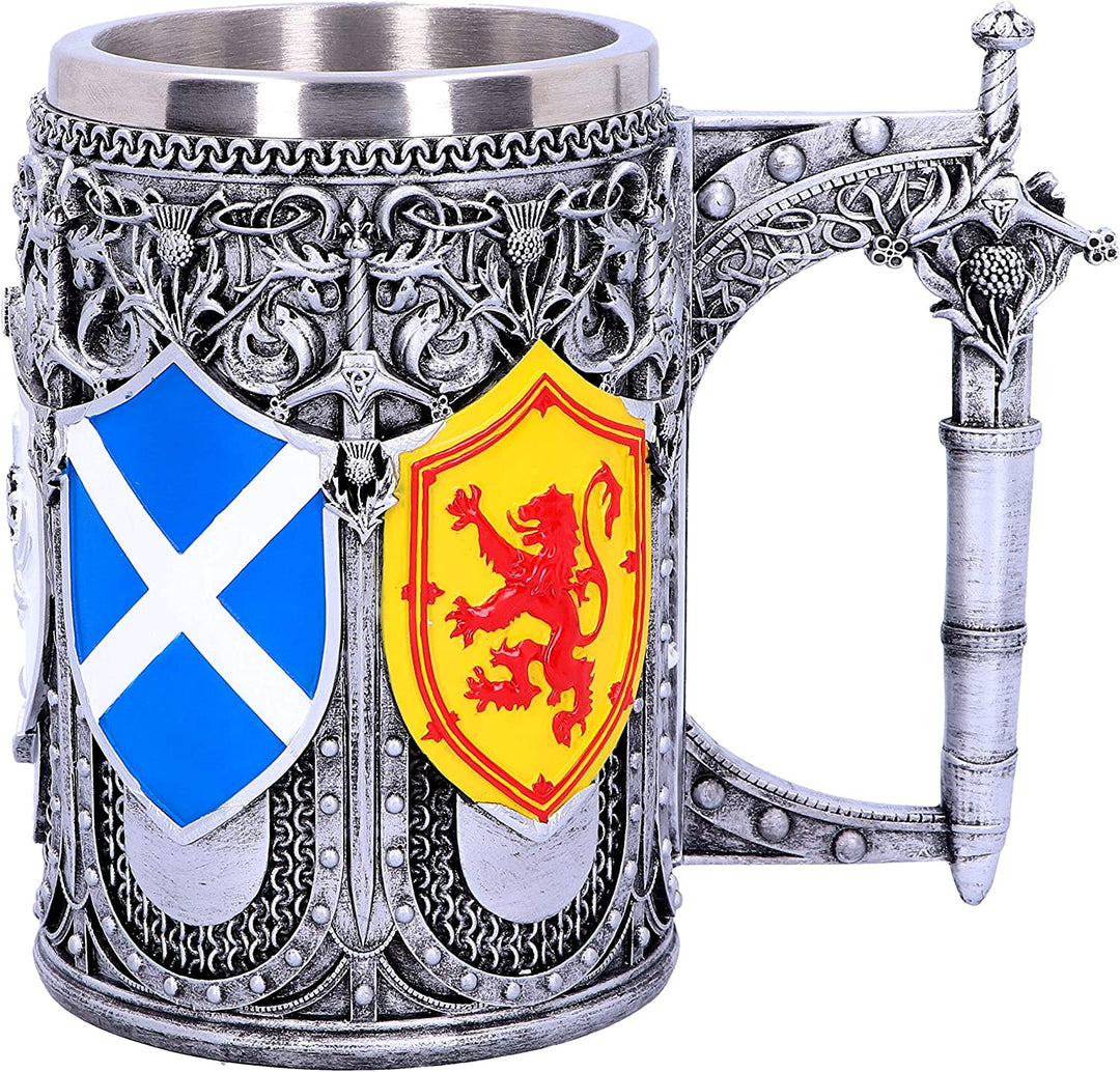 Nemesis Now B4698P9 Tankard of The Brave Scottish Shield Mug 16cm, Resin w. Stai