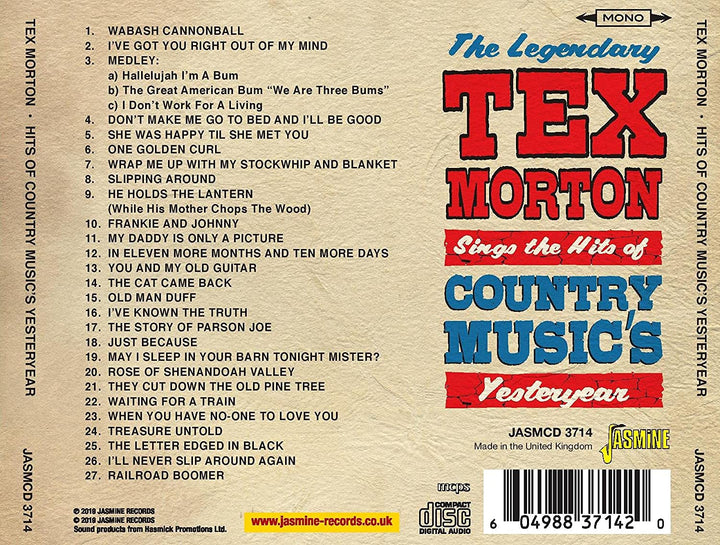 Tex Morton - Sings The Hits Of Country Music's Yesteryear [Audio CD]