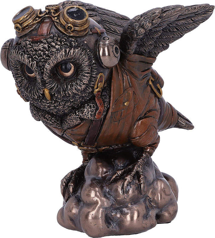 Nemesis Now Learning to Fly Steampunk-Eulenfigur, Bronze, 10,5 cm