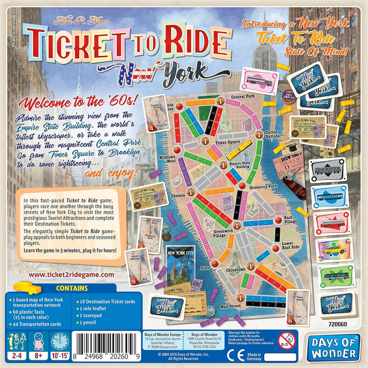 Tage des Wunders | Ticket to Ride New York Brettspiel | Ab 8 Jahren | Für 2 bis 4 Spieler