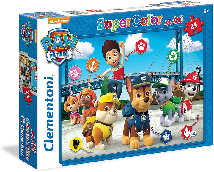 Clementoni 24049, Paw Patrol Supercolor Puzzles for Children - 24 Pieces, Ages years 3 Plus