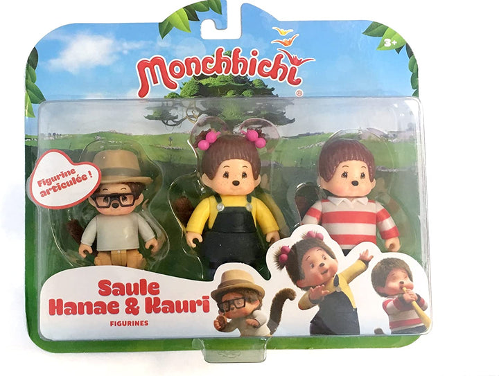 Figuras articuladas Monchhichi Kauri-Saule-Hanae 7,5 cm Juego de 3