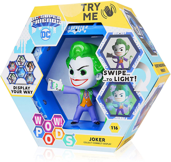 WOW! PODS Der Joker – Offizielle DC Comics Superhelden-Leuchtfigur mit Wackelkopf | Sammelbares Spielzeug