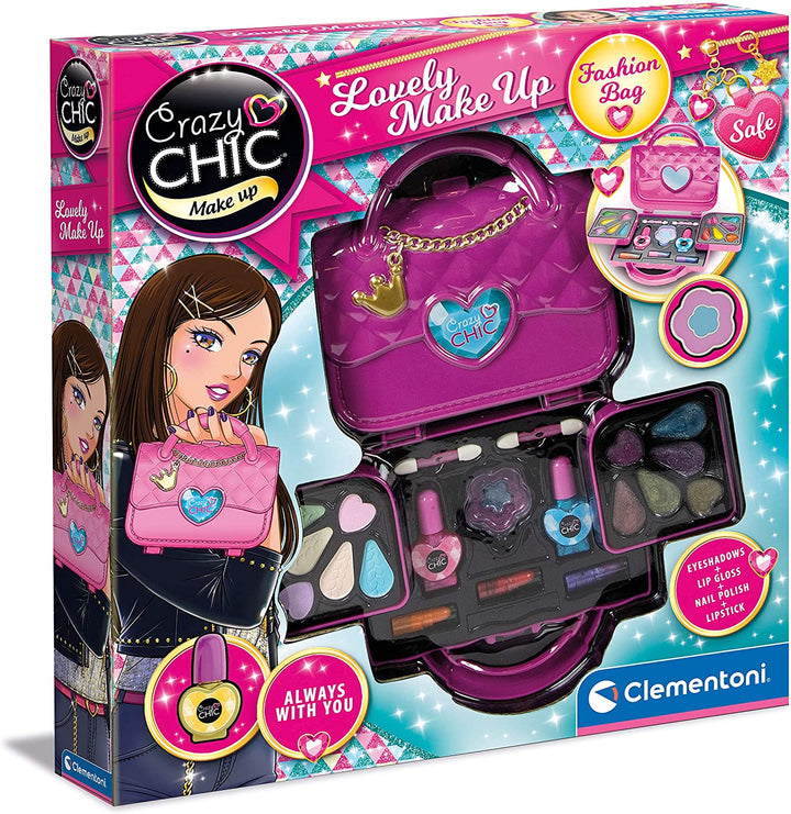Clementoni 18633 Crazy Chic Lovely Fashion Bag Make-up-Set für Kinder ab 6 Jahren