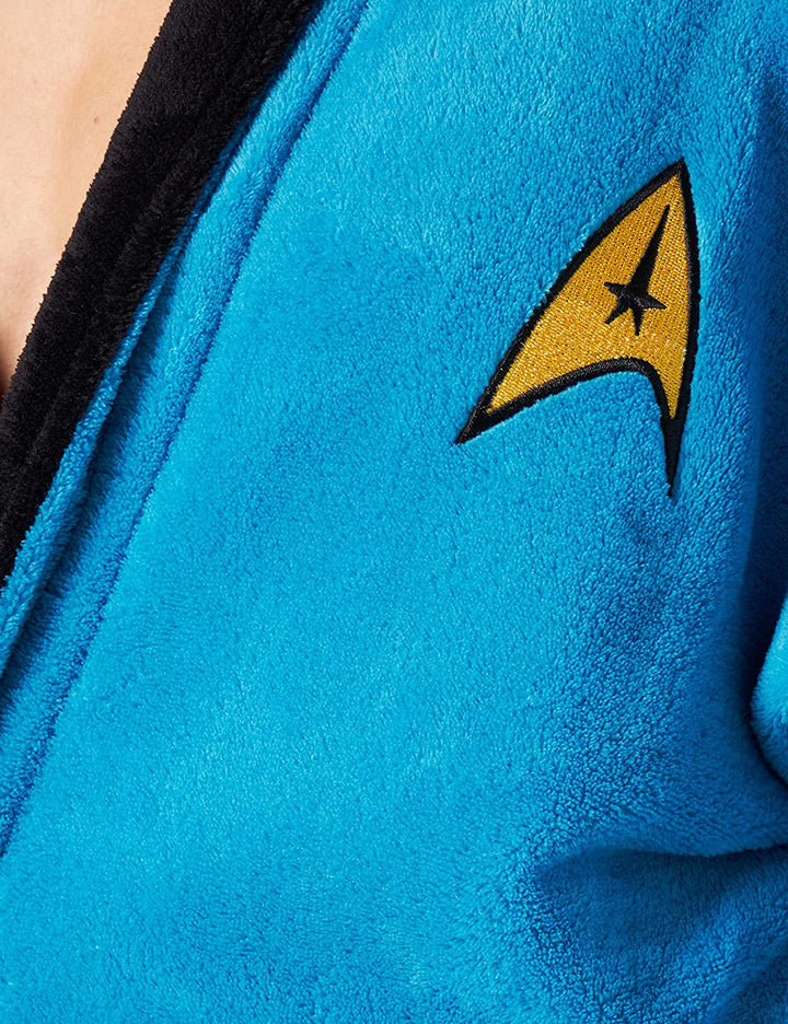 Groovy Star Trek Bathrobe Dressing Night Gown Mens Robe Official Merch Blue Spoc