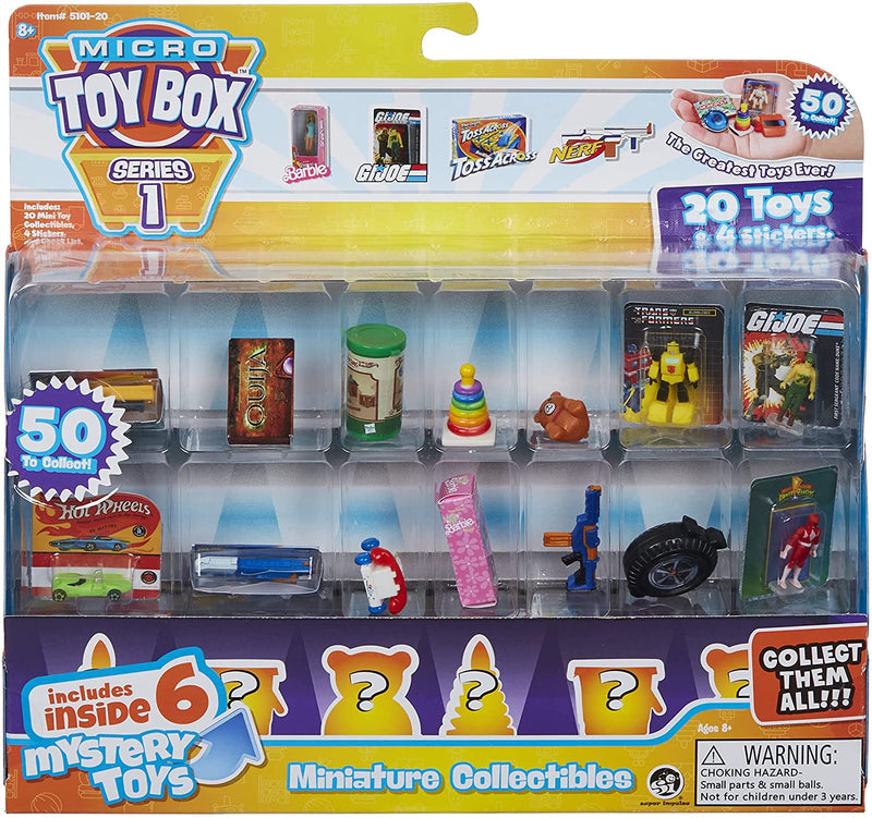 Micro Toybox Collectibles 20 pack- Styles Vary mini toys to collect, swap, display with surprise toys inside 5101-20