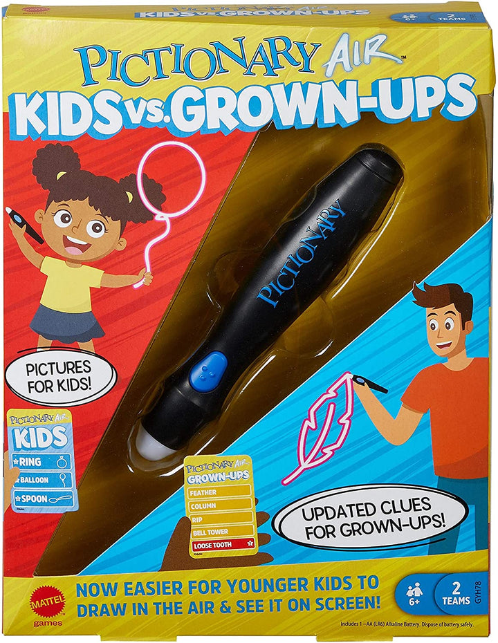 Mattel Games GYH78 Pictionary Air Kids vs Grown Ups UU1