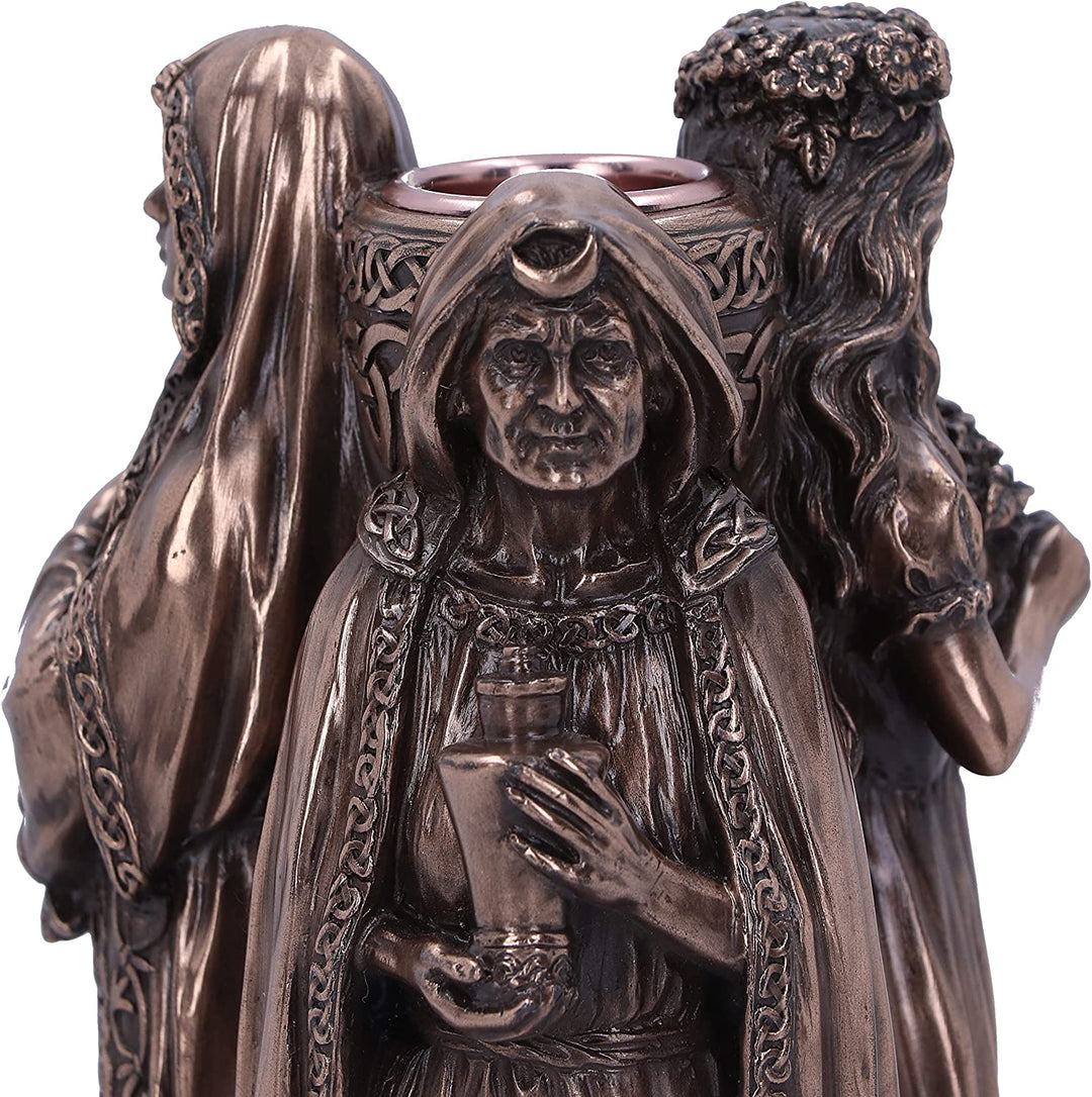 Nemesis Now Maiden, Mother, Crone Kerzenhalter 17 cm, Bronze