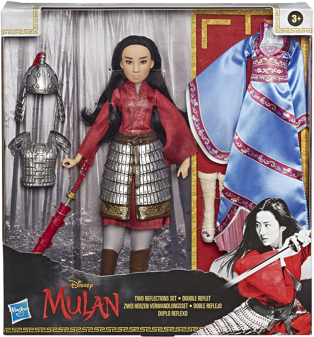 Disney Mulan 2 Reflections Set, Modepuppe mit 2 Outfits und Zubehör, Spielzeug, inspiriert von Disneys Mulan Film