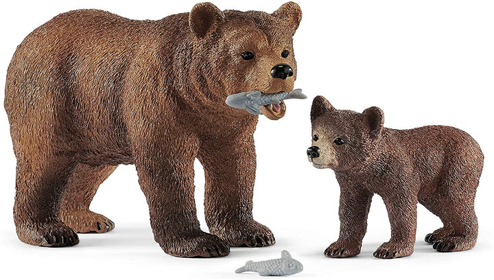 Schleich 42473 Wild Life Grizzly Bear moeder met jong