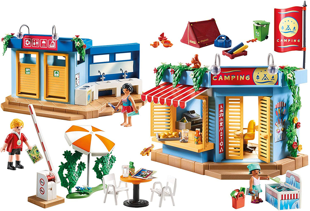 Playmobil 70087 Family Fun Camping grande con ducha de trabajo