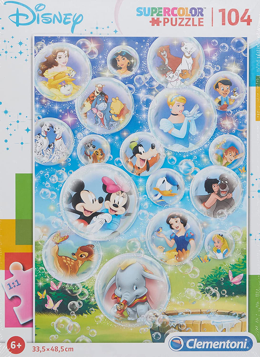 Clementoni – 27119 – Supercolor-Puzzle für Kinder Disney Classic – 104 Teile