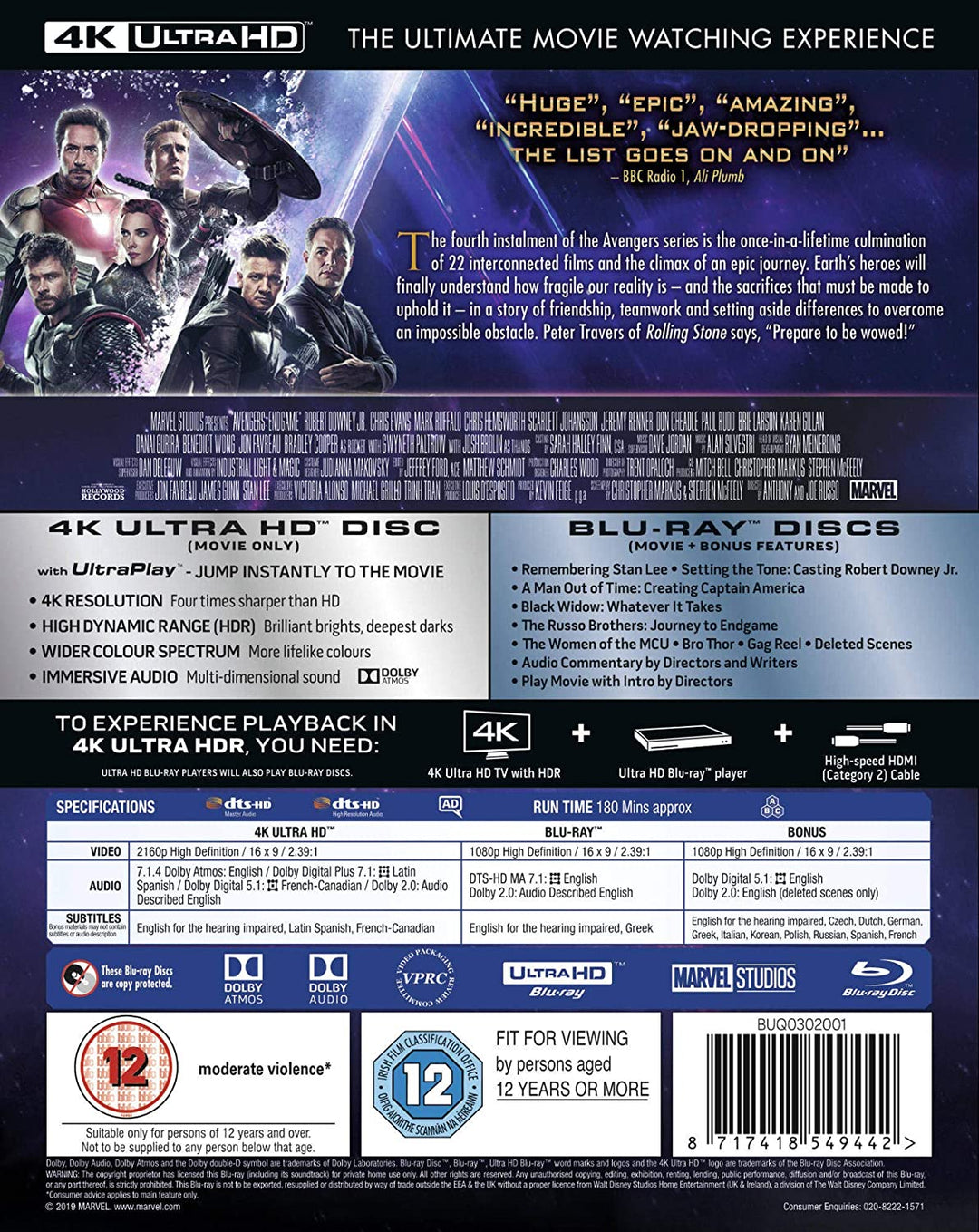 Marvel Studios Avengers: Endgame [Blu-ray]