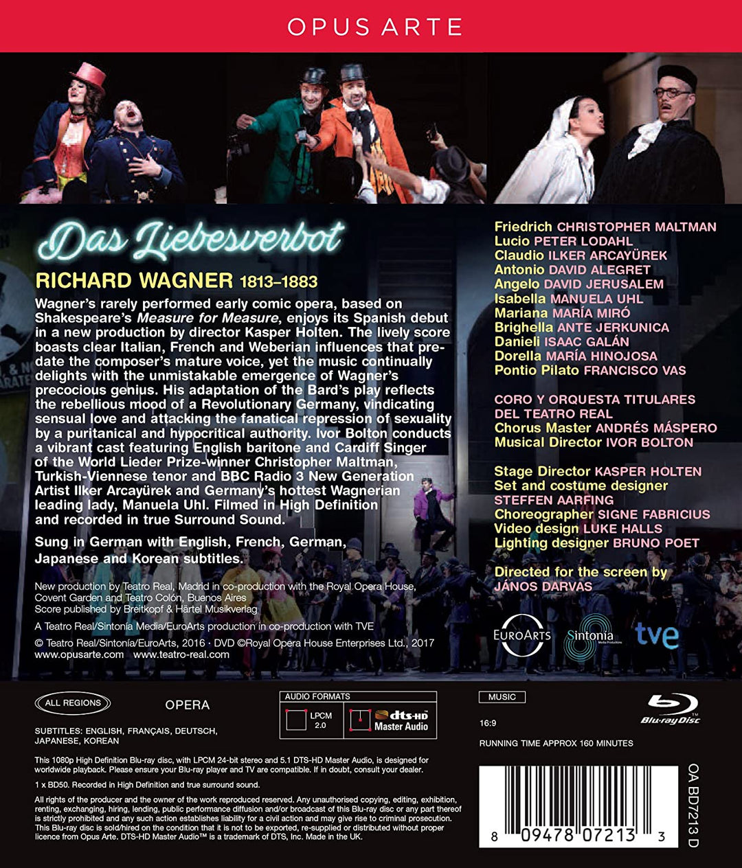 Wagner:Das Liebesverbot [Opus Arte: OABD721 [2017] [BLu-ray]