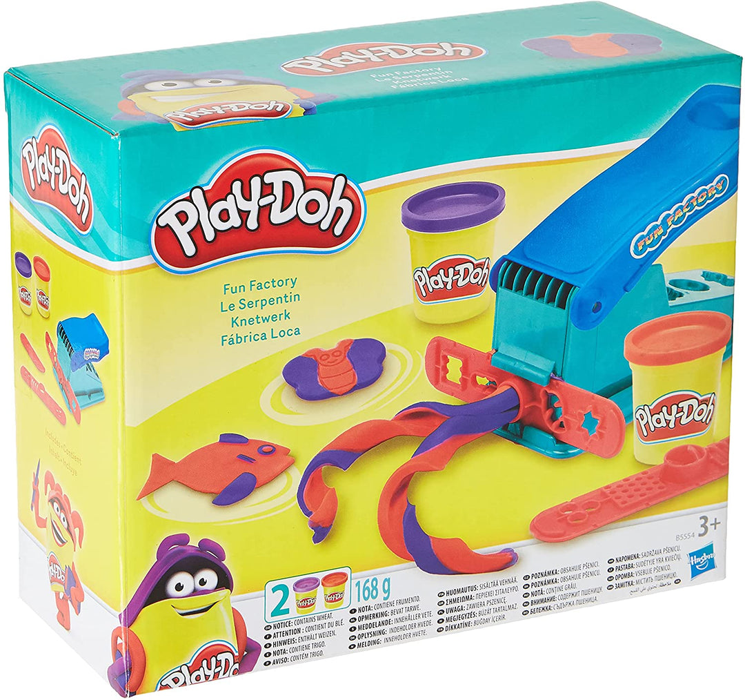 Play-Doh Basic Fun Factory vormmachine met 2 niet-giftige kleuren