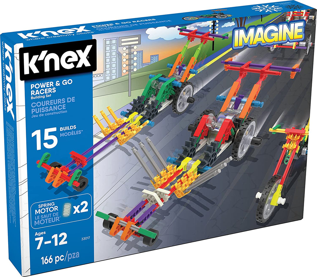Juego de construcción Knex Imagine Power &amp; Go Racers 166 piezas Edades 7+