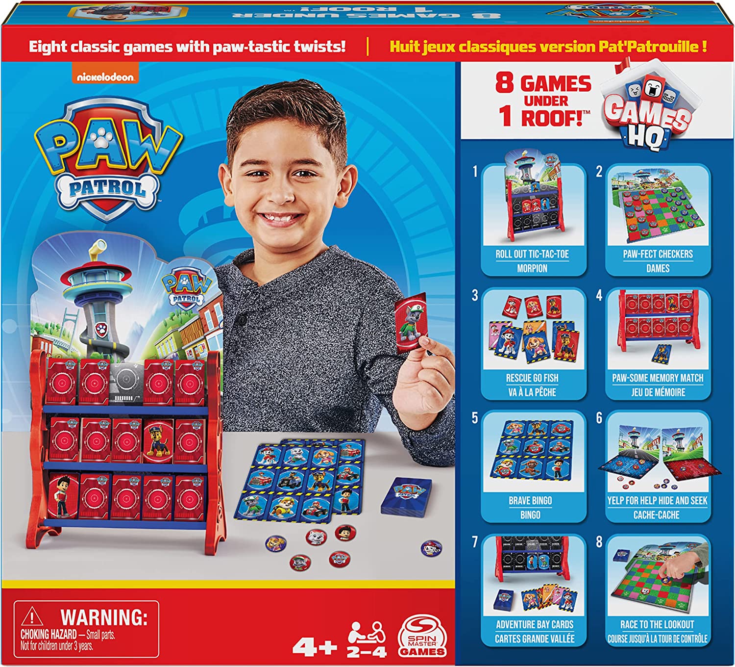 PAW Patrol Games HQ Board Games for Kids Checkers Tic Tac Toe Memory Yachew