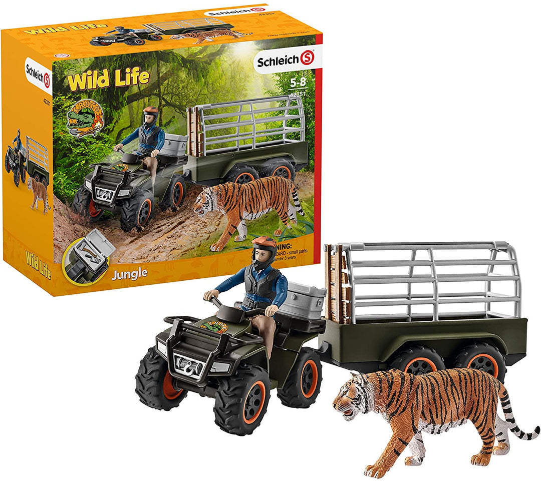 SCHLEICH 42351 Quad avec remorque et figurine Ranger