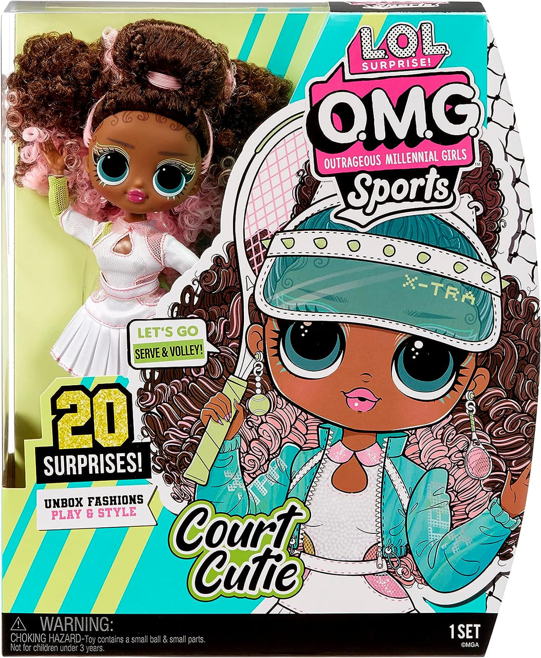 LOL Surprise OMG Sport-Modepuppe mit 20 Überraschungen – COURT CUTIE – inklusive