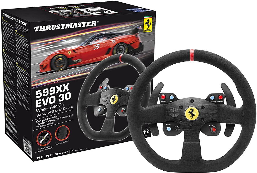 Thrustmaster Ferrari F599XX EVO 30 Wheel AddOn Alcantara Edition (Wheel AddOn, 30 cm, Alcantara, PS4 / PS3 / Xbox One / PC)