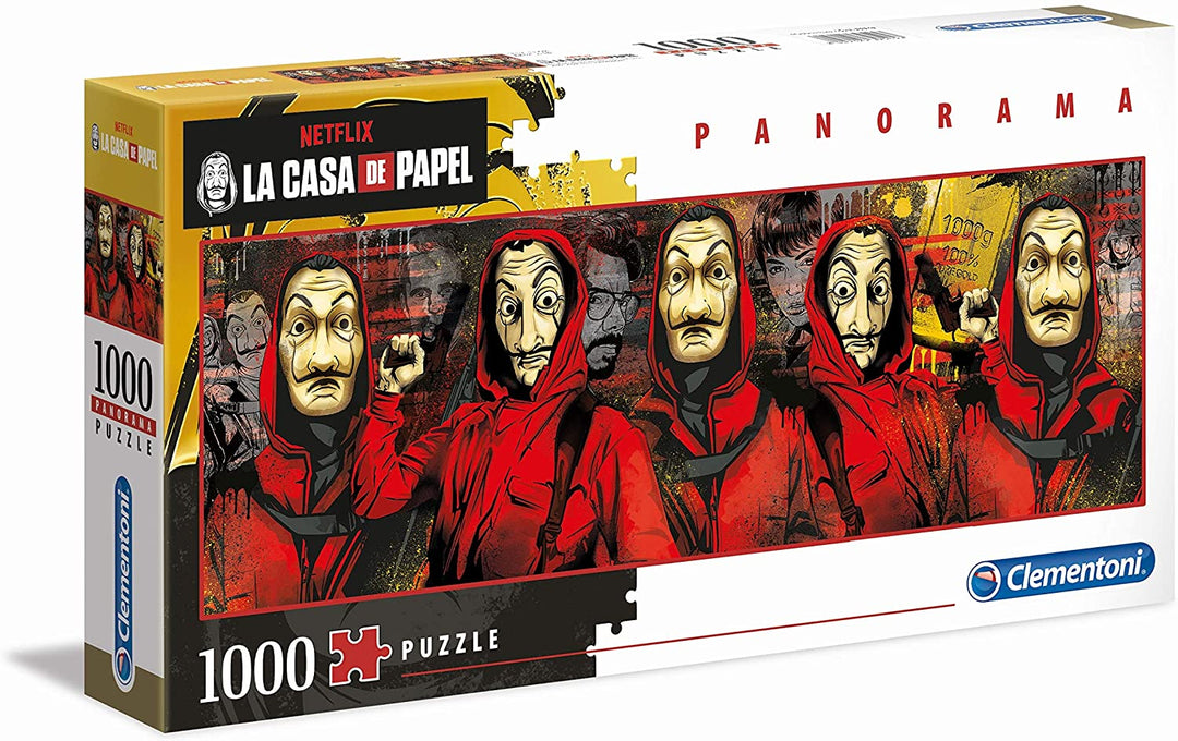 Clementoni - 39545 - Puzzle Panorama - La Casa De Papel / Heist - 1000 Teile - Hergestellt in Italien