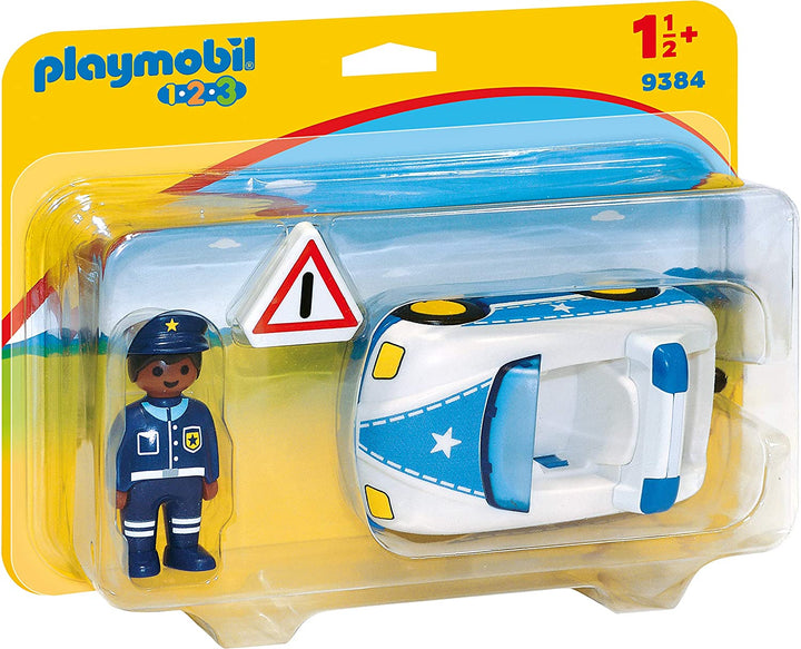 Playmobil 9384 1 2 3 Coche de policía con enganche de remolque