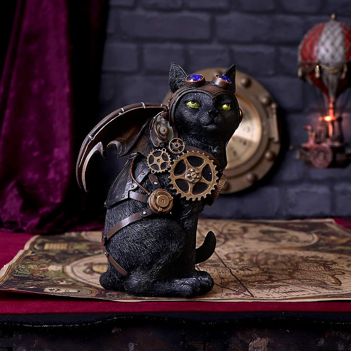 Nemesis Now Feline Flight 22.7cm Steampunk Black Cat Pilot Figurine, D5415T1