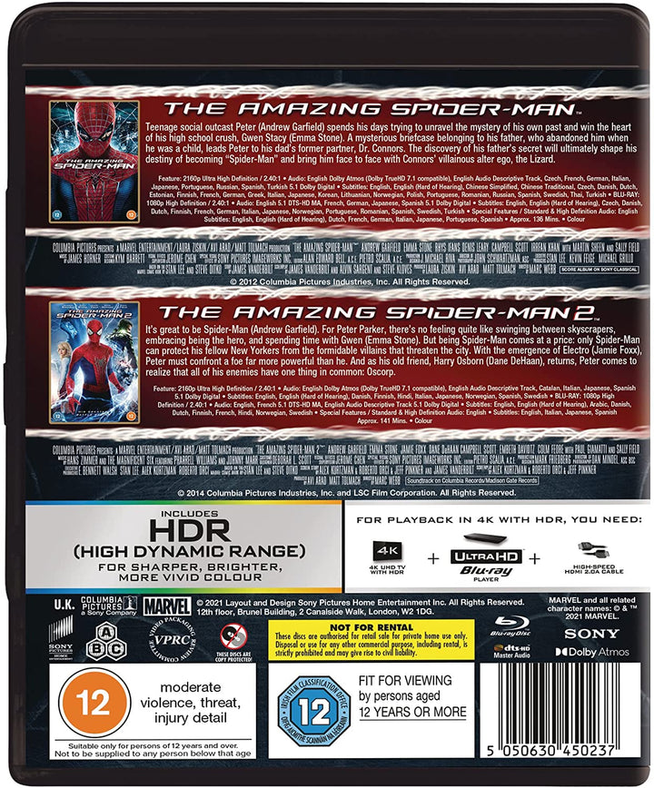 The Amazing Spider-Man 1&2 4K UHD (4 Discs- UHD & BD) [2021] [Blu-ray]