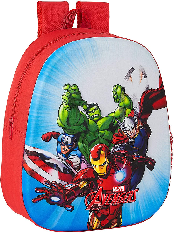 safta 3D Design Backpack Adaptable to Avengers Trolley, 270 x 100 x 320 m, Red