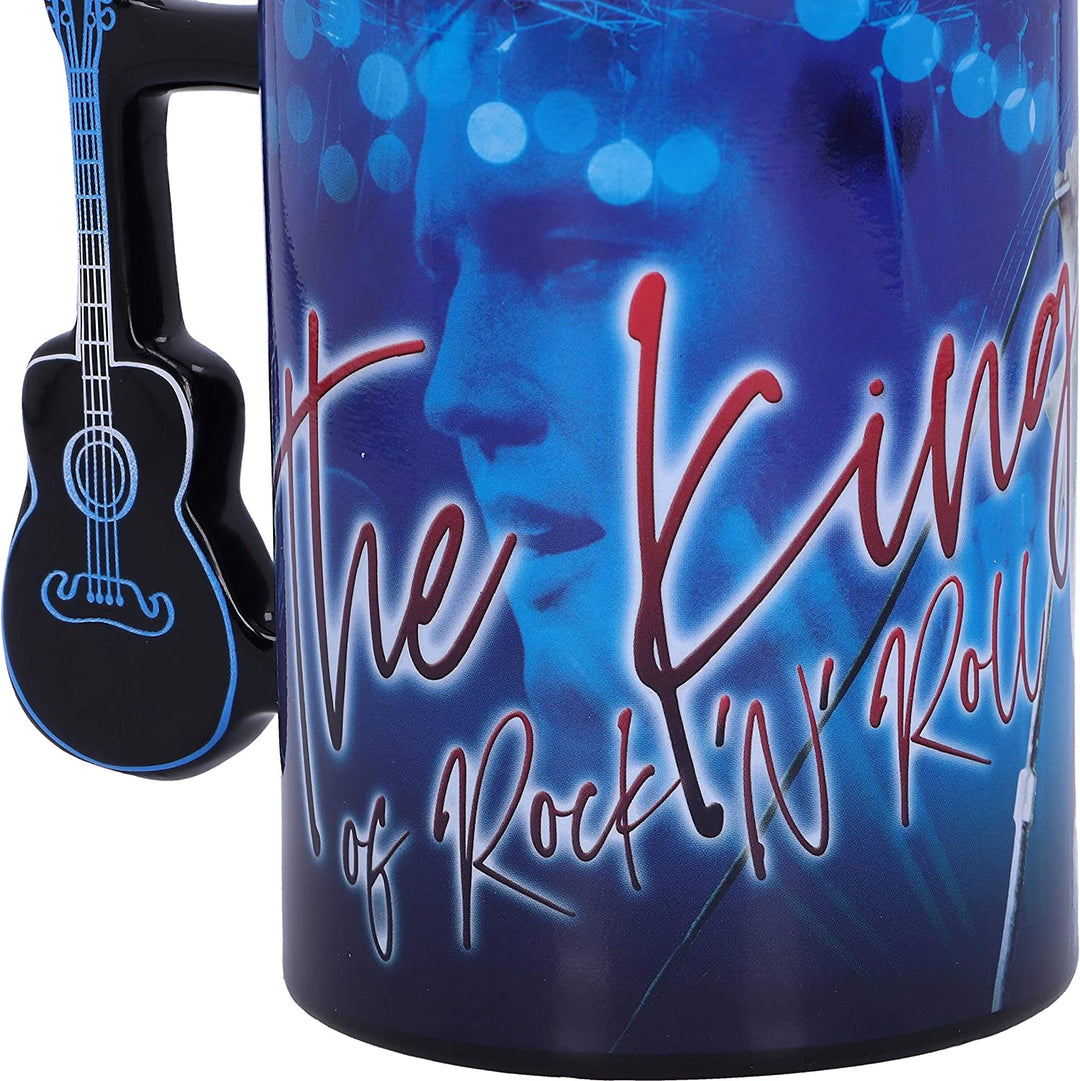 Nemesis Now Elvis The King of Rock and Roll Blue Mug, 16oz, 1 Count (Pack of 1)