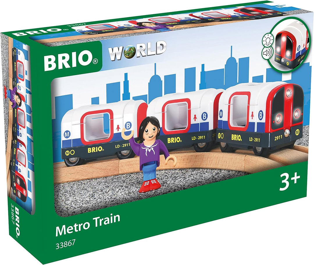 BRIO Tube Metro Train - Magnetic Wooden Railway Set for Ages 3+