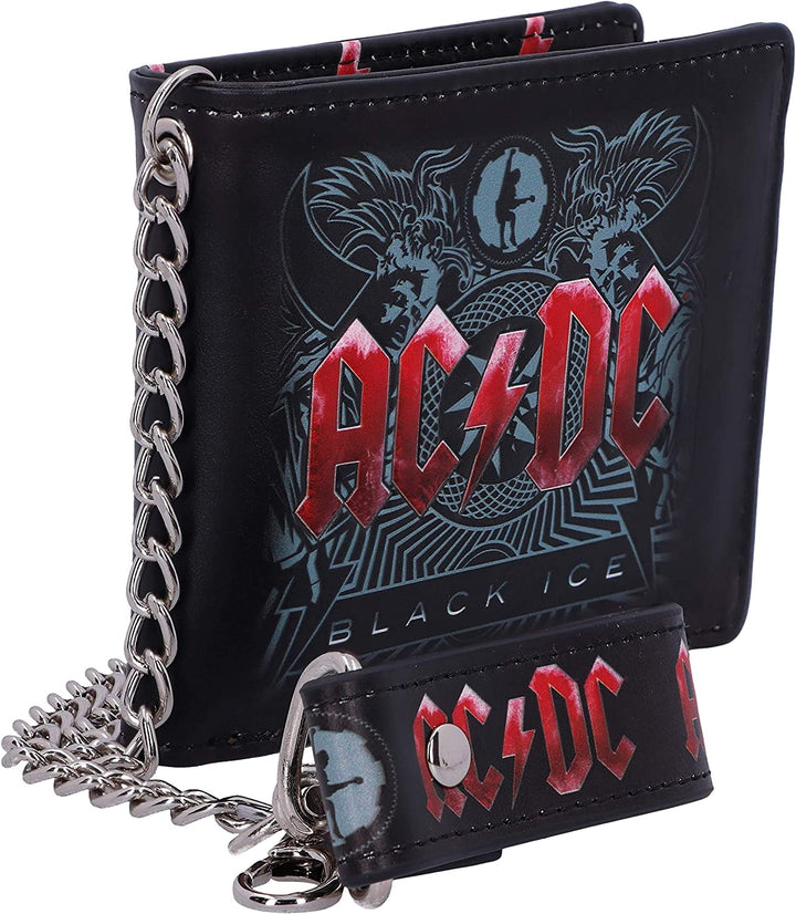 Nemesis Now Officially Licensed AC/DC Black Ice Album Embossed Wallet and Chain, 11cm