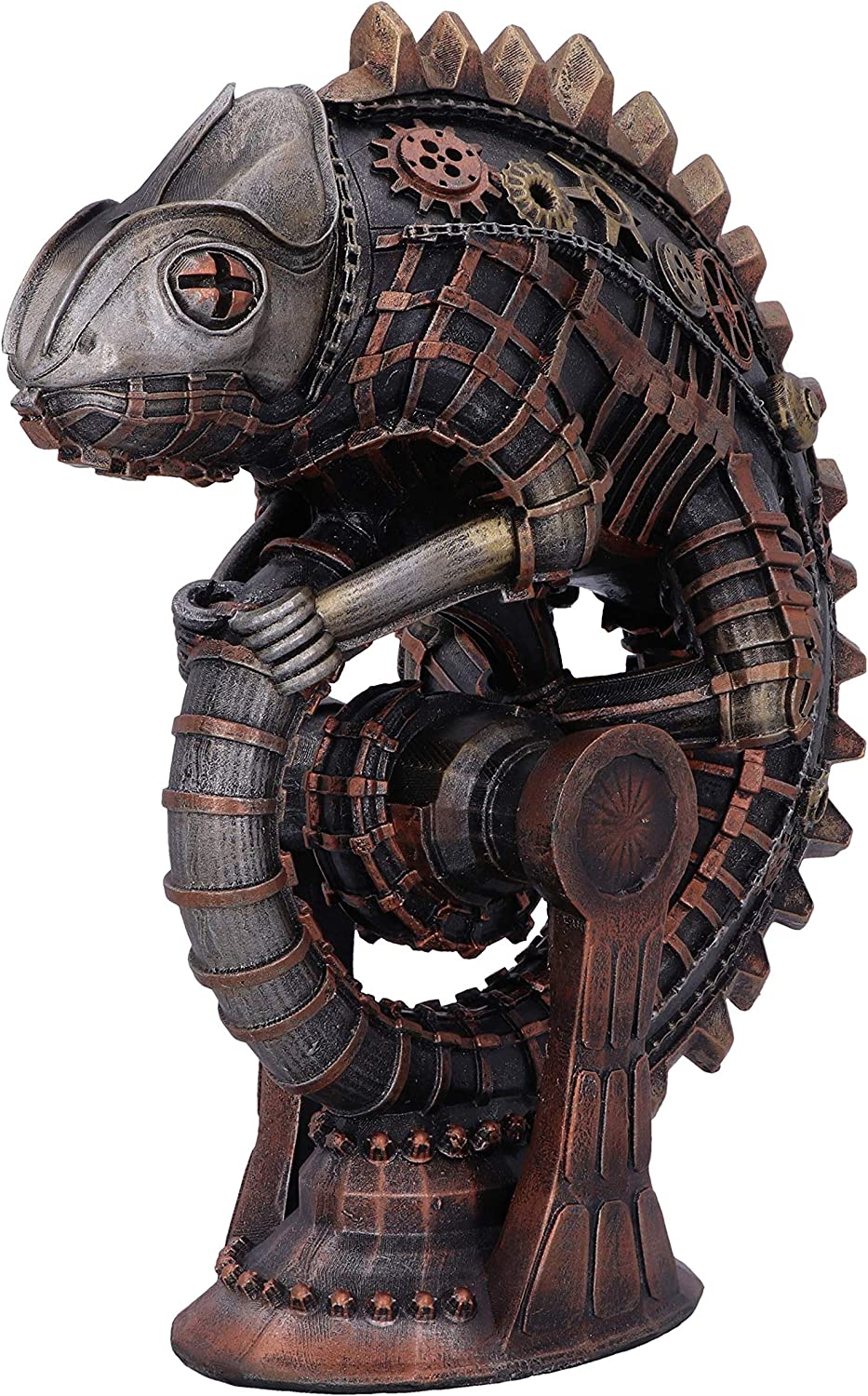 Bronze Mechanical Chameleon Steampunk Lizard Figurine