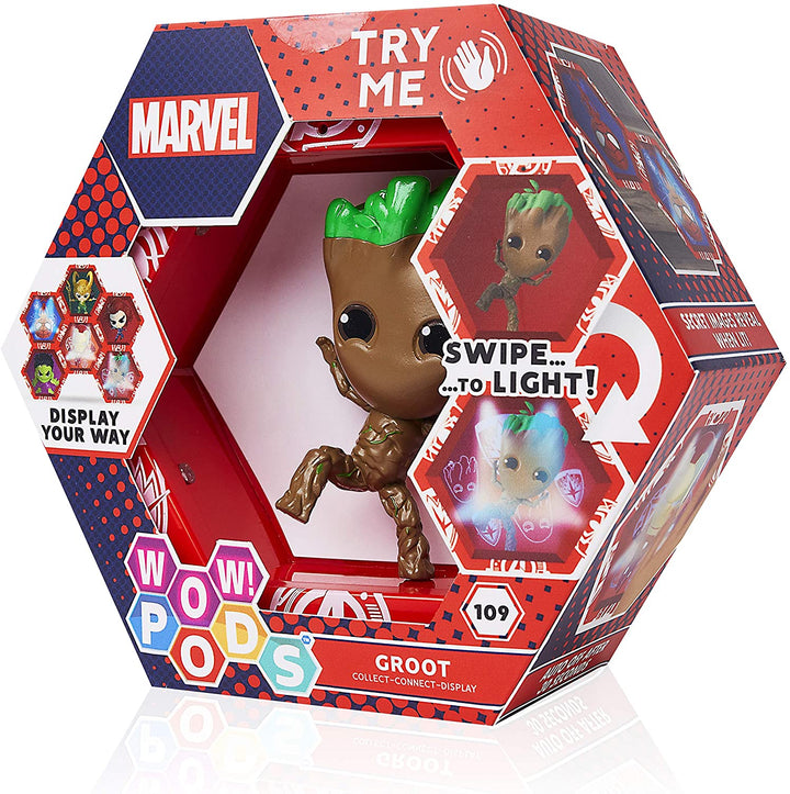 WOW! PODS Avengers Collection - Groot | Superhero Light-Up Bobble-Head Figure | Official Marvel Toys, Collectables & Gifts