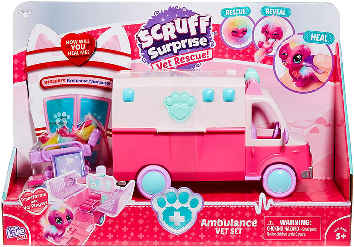 Little Live Scruff Surprise Pet Rescue Ambulance Play Set Miniture Juguetes coleccionables