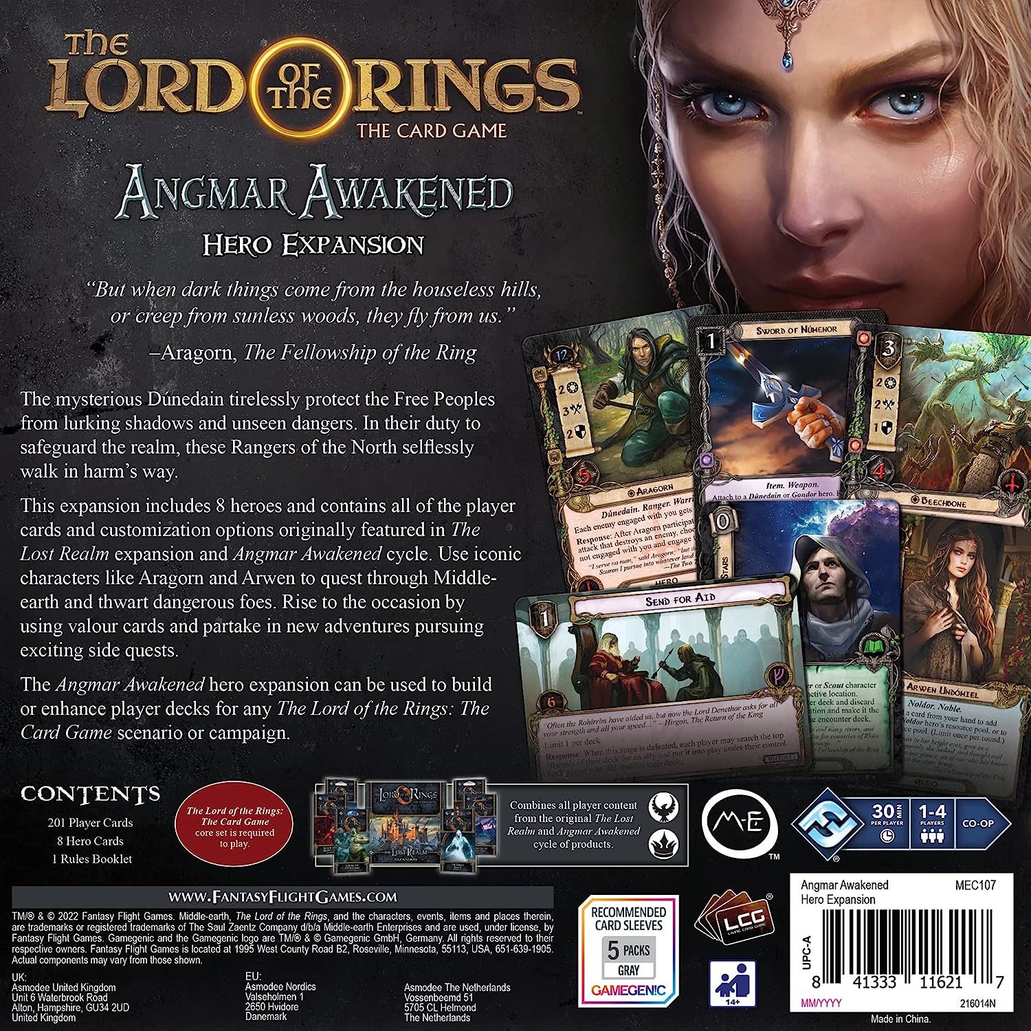 Fantasy Flight Games Herr der Ringe LCG Angmar Awakened Hero Erweiterung