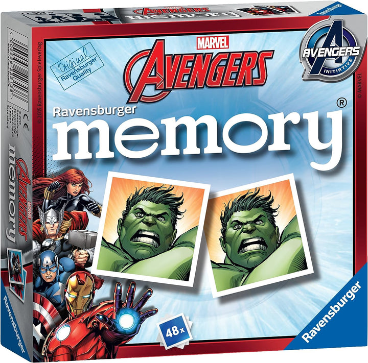 Ravensburger Marvel Avengers Mini-Memory-Spiel – Matching-Picture-Pair-Spiel für Kinder ab 3 Jahren – Hulk, Thor, Iron Man und mehr