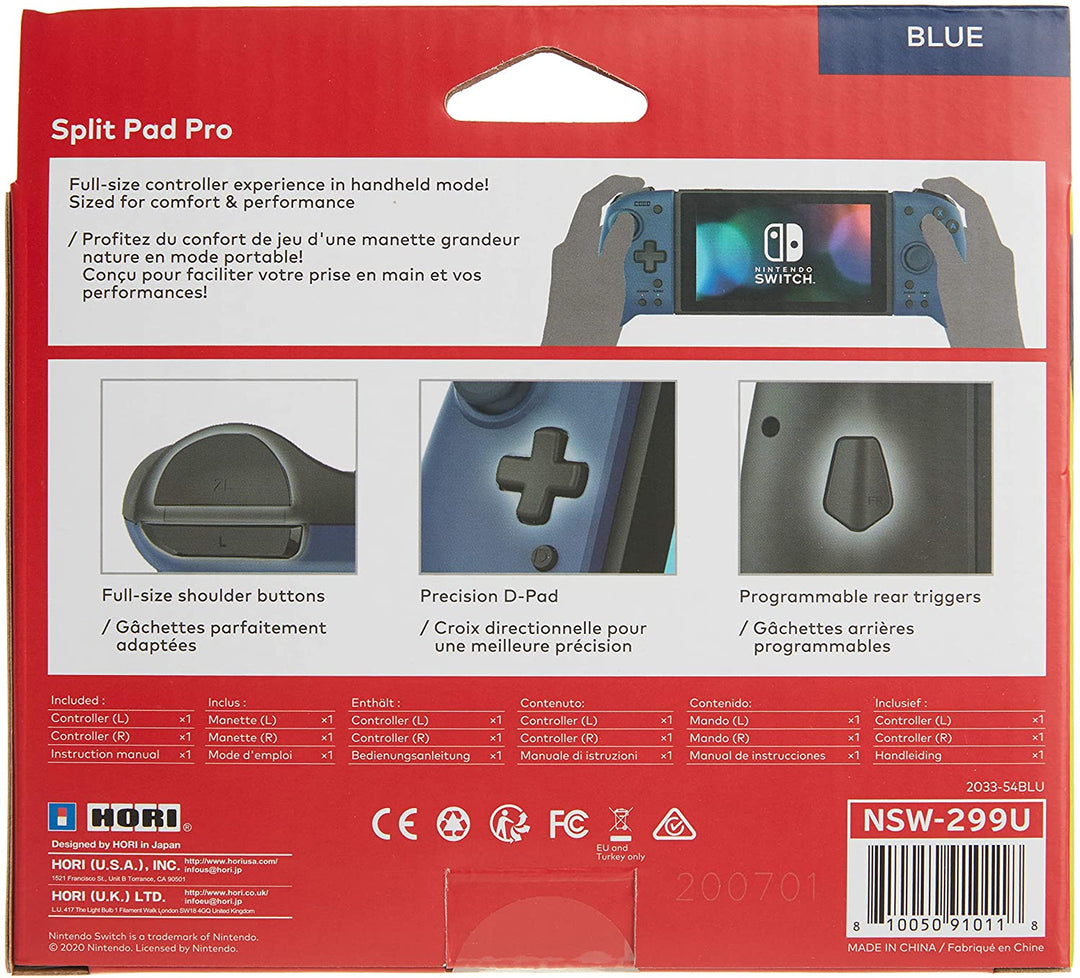 Hori Split Pad Pro (Bleu) pour Nintendo Switch