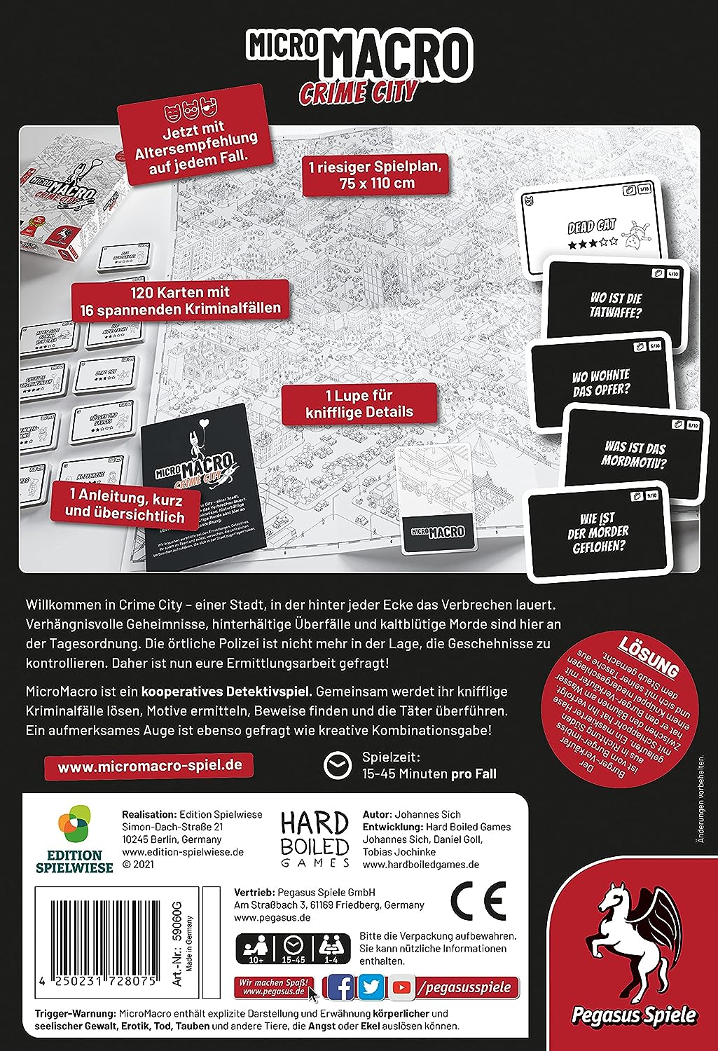 Pegasus Press | MicroMacro: Crime City | Brettspiel | Ab 12 Jahren | 1-4 Spieler | 1