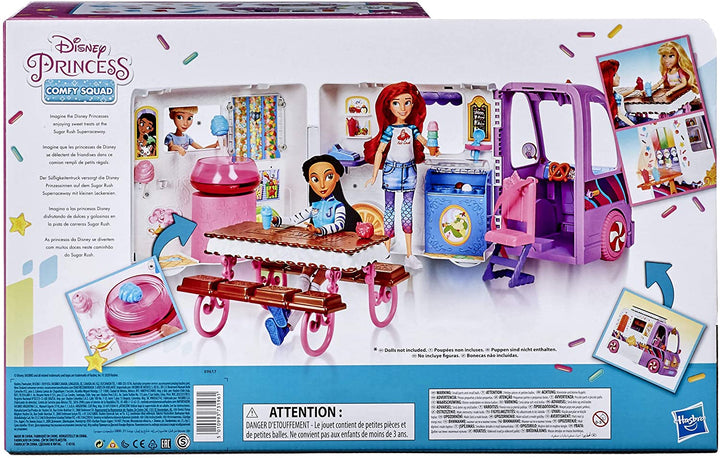 Disney Princess Comfy Squad Truck met snoepjes, speelset met 16 accessoires