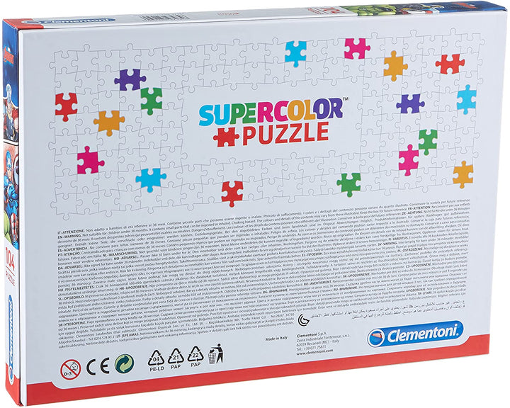 Clementoni - 27284 - Supercolor Puzzle for Children-The Avengers-104 Pieces