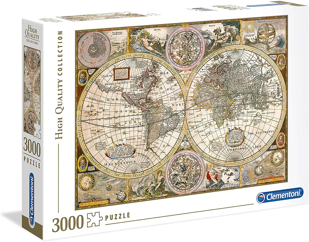 Clementoni 33531.2 Autre Clementoni-33531- Collection-Old Map-3000 Pieces, Mehrfarbig