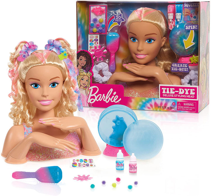 JP Barbie JPL63651 Barbie Deluxe Blonde Tie Dye Styling Head, Multi Colour